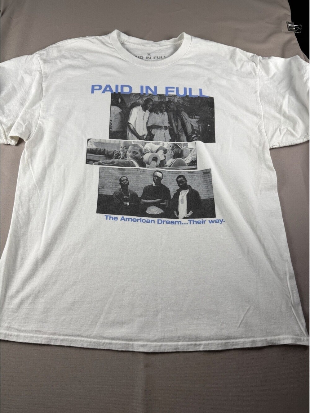 Rip It Junction Men’s White Paid in Full Graphic Crew Neck Cotton Jersey Tee XL